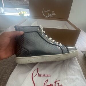 Christian Louboutin Silver High-Top Men's Sneakers